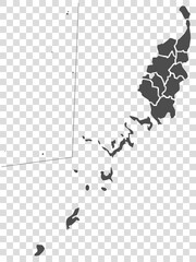 Blank map of Palau. High quality map of Palau  with provinces on transparent background for your web site design, app, UI.  Oceania.  EPS10.
