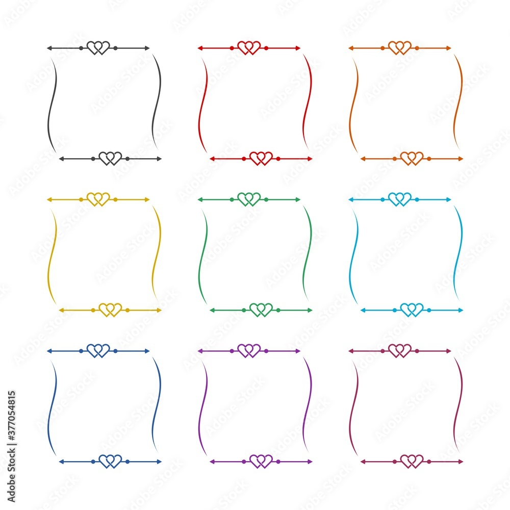 Poster set of colorful frames isolated on white background
