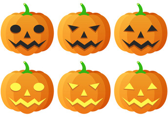 ジャック・オ・ランタン（ハロウィンのカボチャ）6種