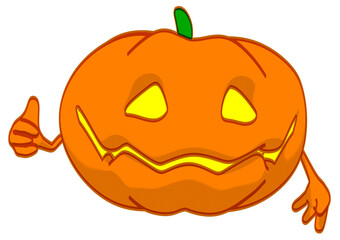 Fun 3D cartoon Halloween Pumpkin