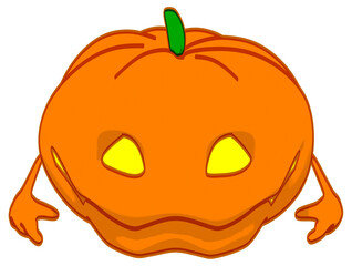 Fun 3D cartoon Halloween Pumpkin