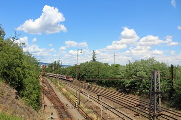 Railways under blue sky 
