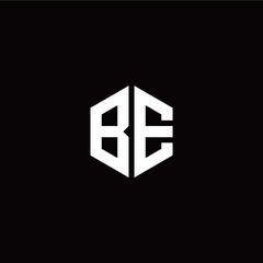 Initial B E letter with polygon modern style logo template vector