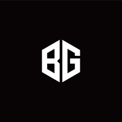 Initial B G letter with polygon modern style logo template vector