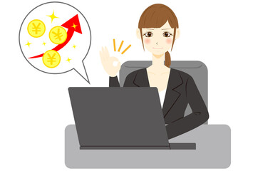 パソコン　女性　会社員　円　プラス