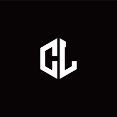 Initial C L letter with polygon modern style logo template vector