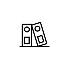 File Folder Icon  in black line style icon, style isolated on white background