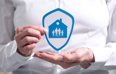 Concept of family and house insurance