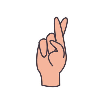 r hand sign language line and fill style icon vector design