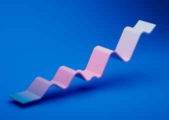 Abstract 3d render, composition composition, blue background design with pink and blue gradient objects