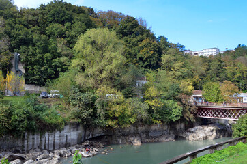 Fototapeta premium Georgia Republic - Rioni River in Kutaisi