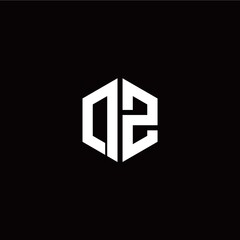 Initial D Z letter with polygon modern style logo template vector