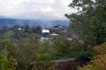 Fototapeta na wymiar Georgia Republic - View of Village from Gelati Monastery