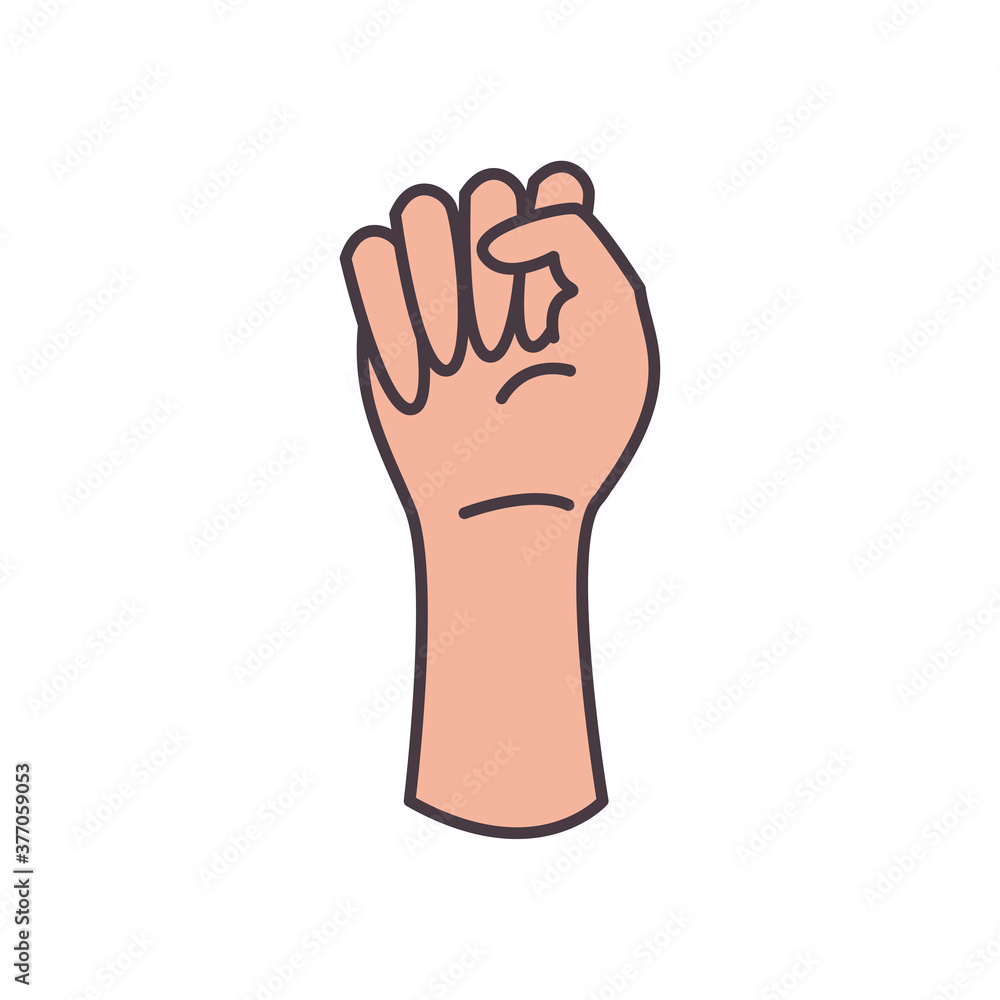 Poster e hand sign language line and fill style icon vector design
