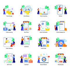 
Technology and Ecommerce Flat Illustration Pack 
