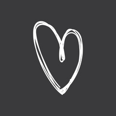 Hand drawn heart. Doodle illustration of love. Valentine's day linear sketch.
