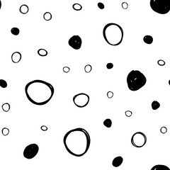Abstract Black and White Seamless Pattern. Vector Dotted Textured Background.