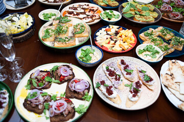 Snacks are delicious on the buffet table