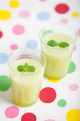 melon juice on the table