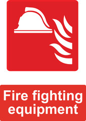 Fire fighting equipment sign and symbol