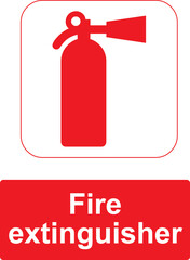Fire extinguisher sign and symbol