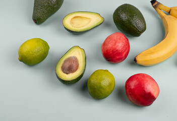 different tropical fruit. minimalism style