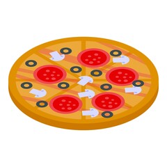 Greek pizza icon. Isometric of greek pizza vector icon for web design isolated on white background