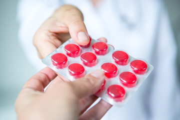 Healthcare - medication. Doctor with drugs.