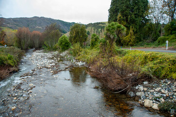 ニュージーランド、南島、モトゥエカバレーのモトゥエカリバーの風景