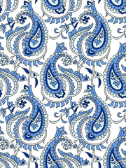 traditional Indian paisley pattern on  white  background