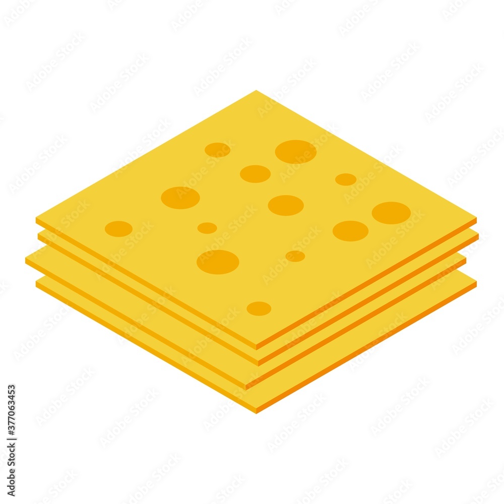 Poster slices cheese icon. isometric of slices cheese vector icon for web design isolated on white backgrou