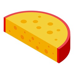 Cheese cow icon. Isometric of cheese cow vector icon for web design isolated on white background