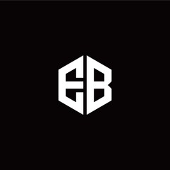 Initial E B letter with polygon modern style logo template vector