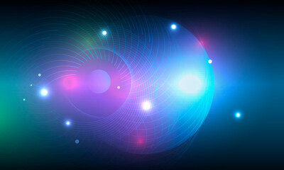 Vector abstract space background with bright circles