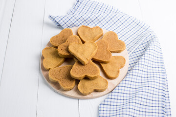 Dietary gluten free cornmeal cookies on a light background. Copy space. Gluten free food.