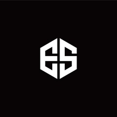Obraz premium Initial E S letter with polygon modern style logo template vector