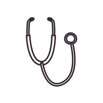 Medical stethoscope line style icon vector design
