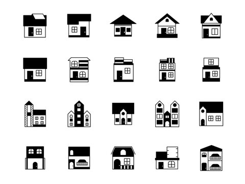 Houses icons set. Home and Real estate vector illustrator.