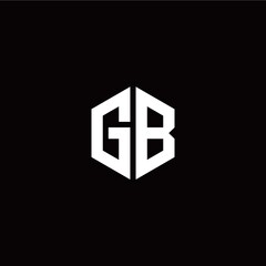 Initial G B letter with polygon modern style logo template vector