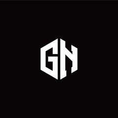 Initial G N letter with polygon modern style logo template vector
