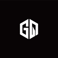 Initial G Q letter with polygon modern style logo template vector
