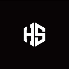 Initial H S letter with polygon modern style logo template vector