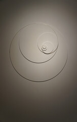 Circular design on white wall. 