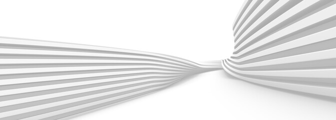 White background with twisted stripes created by 3D rendering2