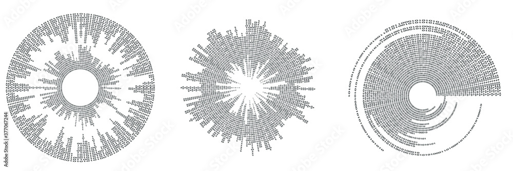 Fototapete big data futuristic design . digital visualization . particles stream . binary background . technolo