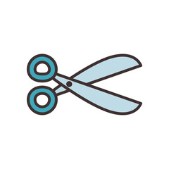 scissor line and fill style icon vector design