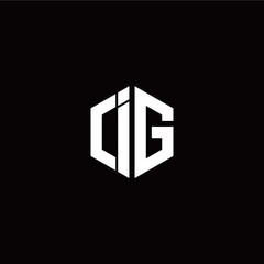 Initial I G letter with polygon modern style logo template vector