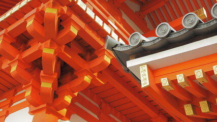 Fototapeta na wymiar detail of the roof of a temple