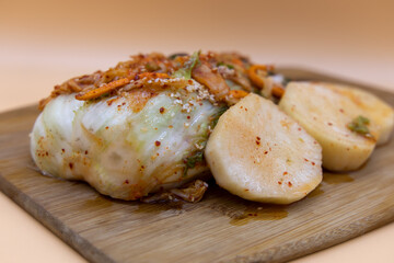 Korean Traditional Food Radish and cabbage kimchi