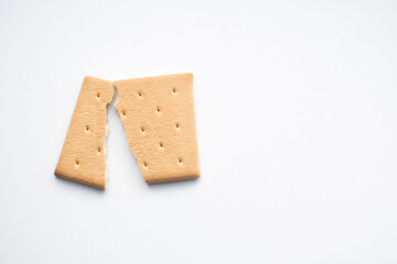 broken shortbread on a white background